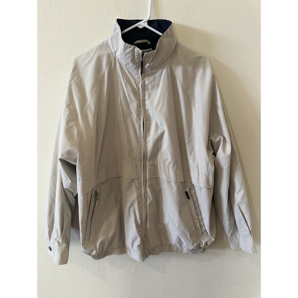 Vtg Tehama Bomber Men's Faux Suede Jacket Beige Size XL Lined Lightweight - Picture 1 of 4